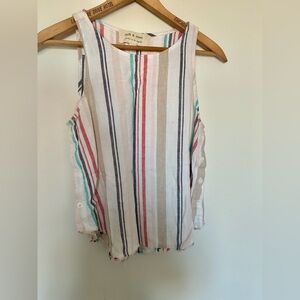 Boho style with rough edges Cloth & Stone Multicolor Striped Tank Top